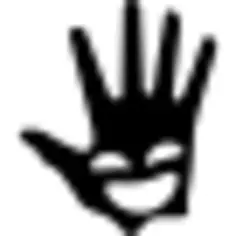 Smiling face on a hand palm