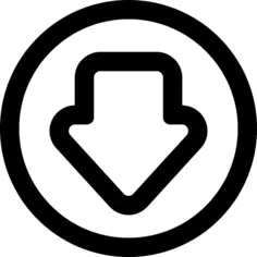 Down arrow in circular outlined button