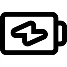 Battery horizontal outline with a bolt