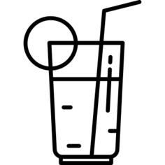 cocktail with Straw and Slice of Orange