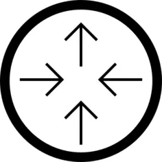 Arrows inside a circle