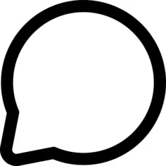Messsage circular outlined speech bubble