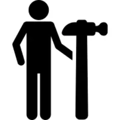 Silhouette with hammer