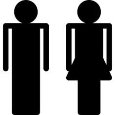 Standing male and female outline