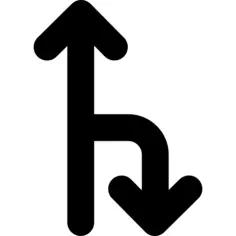 指向不同的方向的两个箭头