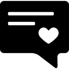 Speech bubble with love message