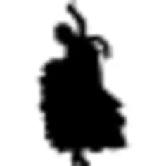 Female flamenco dancer black silhouette shape