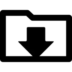 Folder outline with down arrow inside