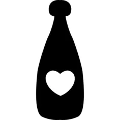 Drink bottle with a heart