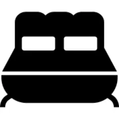 Hostel Double Bed with two pillows