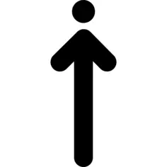 向上箭头指向一个点