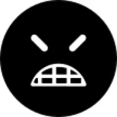 Angry emoticon square face with closed eyes