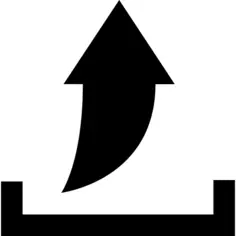 Upload interface symbol of up arrow from a tray