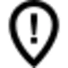 Place pointer with warning sign of exclamation