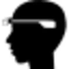 Google glasses on a man head from side view
