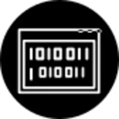 Browser code outline symbol in a circle