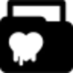 Interface symbol of folder security with a heart