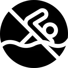 No swimming