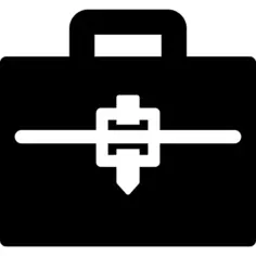 Briefcase with white buckle