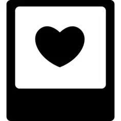 Heart in polaroid photo