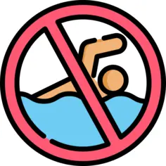 No swimming
