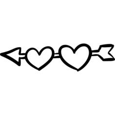 Two hearts and arrow