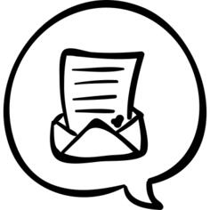 Speech bubble with a love letter