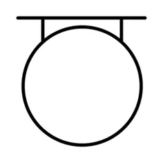 Ceiling mounted sign