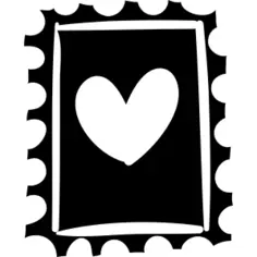 Stamp with heart drawing