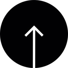 Arrow up inside a circular button