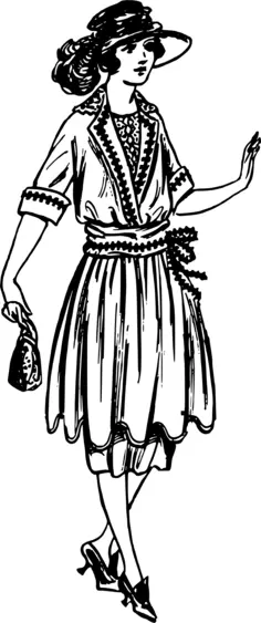 Retro walking lady