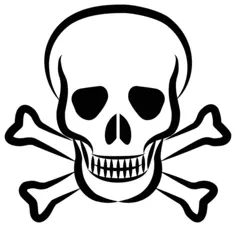 Skull and crossbones silhouette