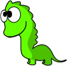 Green funny dinosaur