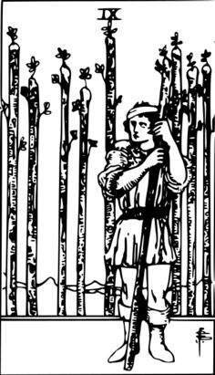 Nine of wands tarot card