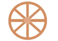 Cart wheel in orange color