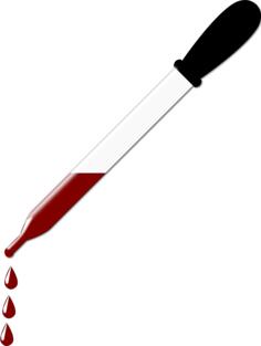 Dropper with blood