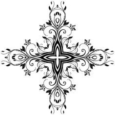 Flourish ornament black vector silhouette