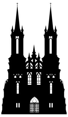 Gothic castle silhouette