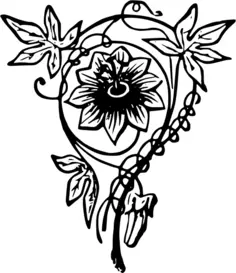 Floral design in black and white image