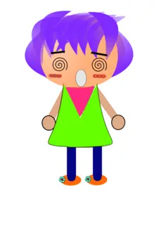 Astonished cartoon girl