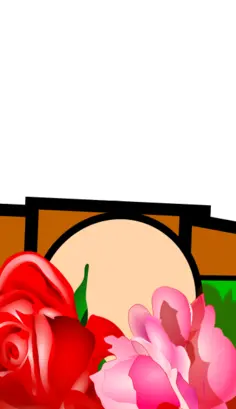 Cartoon girl with flowers
