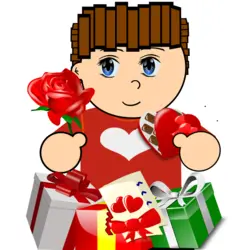 Boy in love vector art