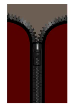 Black opening zipper