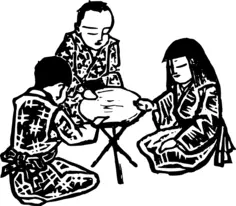 Japanese kids around the table