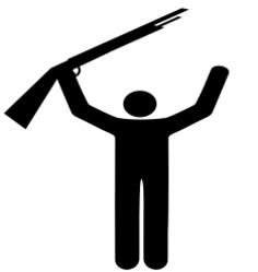 Man with rifle silhouette