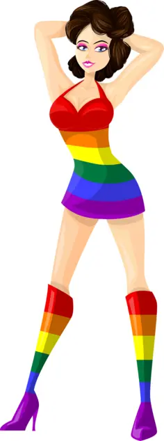 LBGT colors on brunette