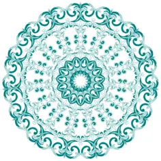 Round green flowery design