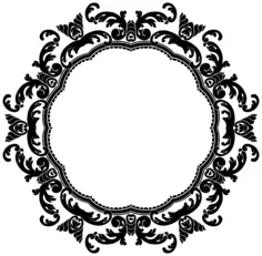 Round flowery frame vector image