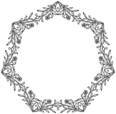 Flowery vintage frame vector symbol