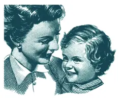 Vintage mother and daughter